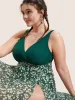 Overlap Collar Ditsy Floral Slit Hem Swim Dress sold by Bloomchic
