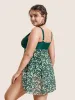 Overlap Collar Ditsy Floral Slit Hem Swim Dress sold by Bloomchic
