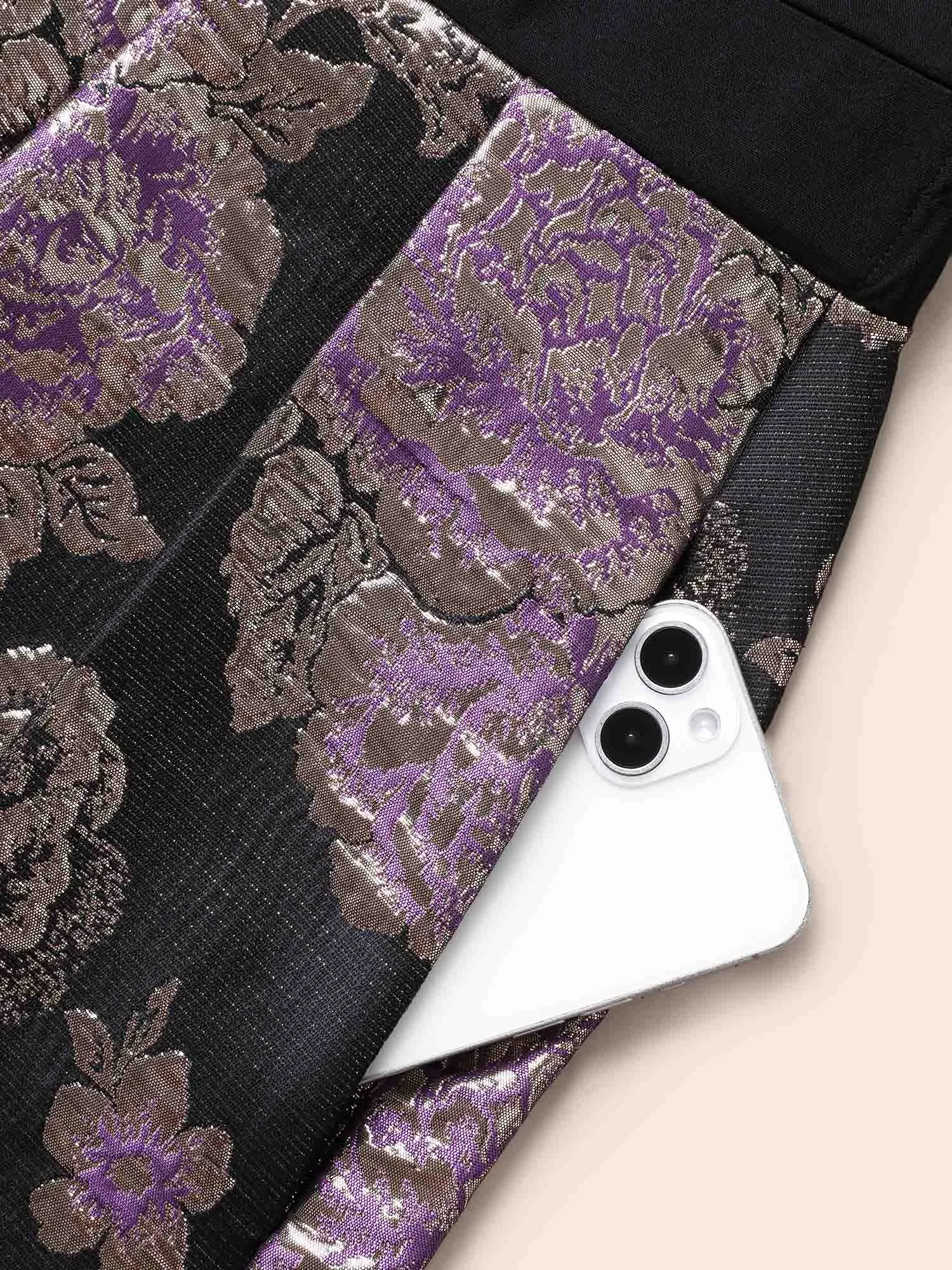 Heart Neckline Floral Patchwork Texture Dress sold by Bloomchic product image thumbnail 5