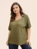V Neck Waffle Knit Crochet Lace T-shirt sold by Bloomchic
