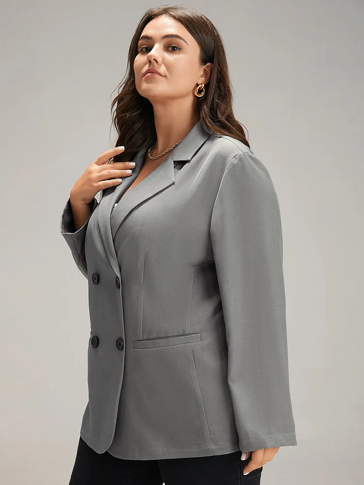 Suit Collar Solid Double Breasted Blazer sold by Bloomchic product image thumbnail 3