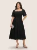 Square Neck Guipure Lace Ruffle Sleeve Dress sold by Bloomchic