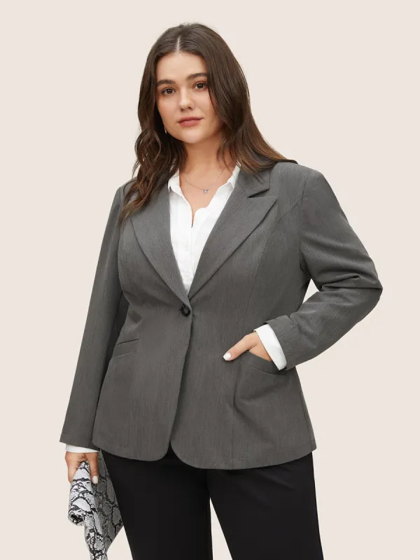 Plain Suit Collar Pocket Regular Fit Blazer sold by Bloomchic