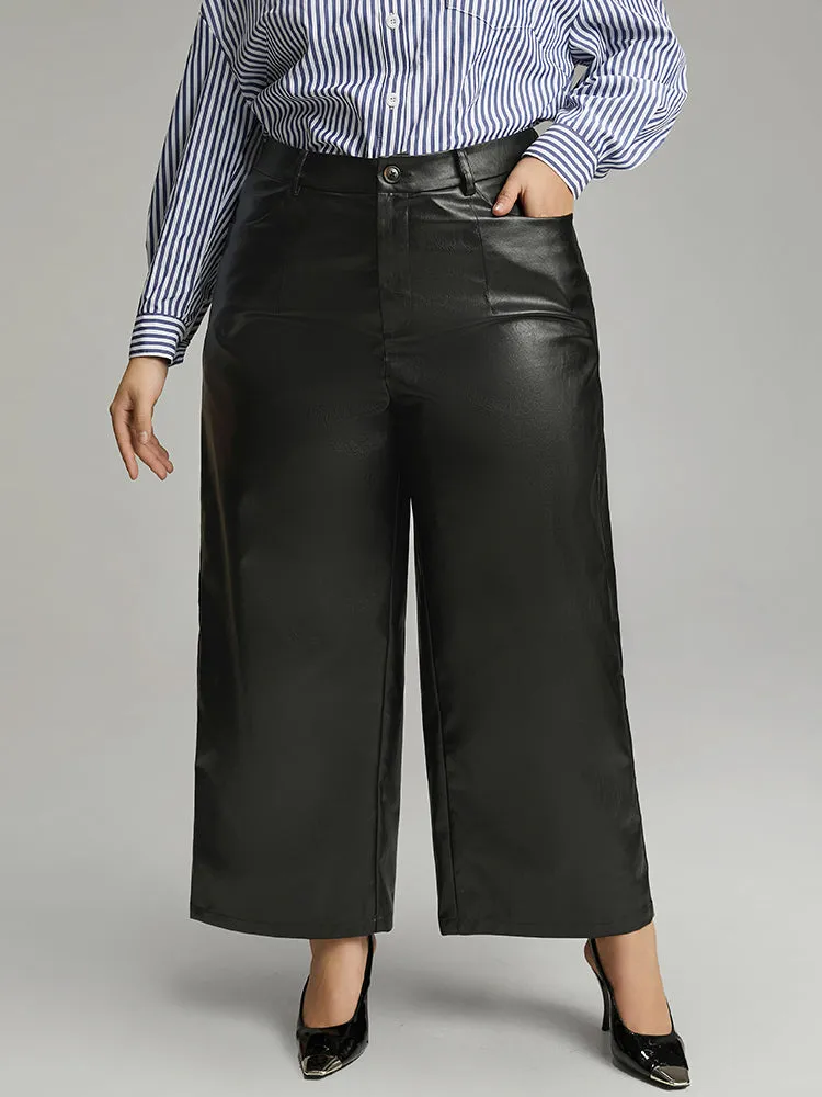 PU Wide Leg Pocket Pants sold by Bloomchic