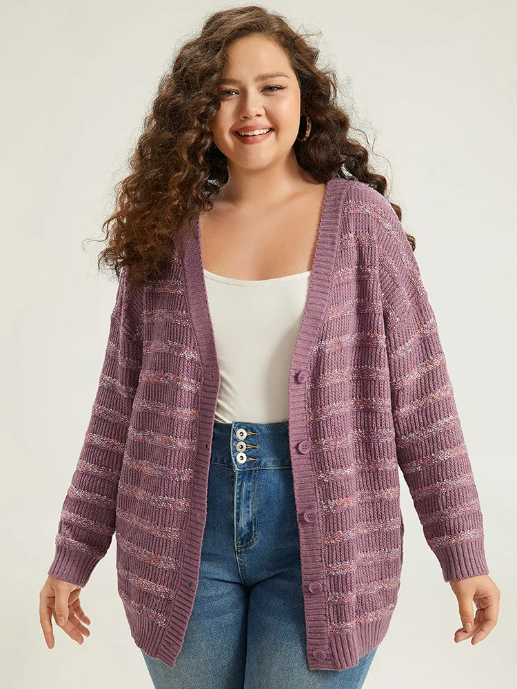 Contrast Drop Shoulder Button Through Cardigan sold by Bloomchic