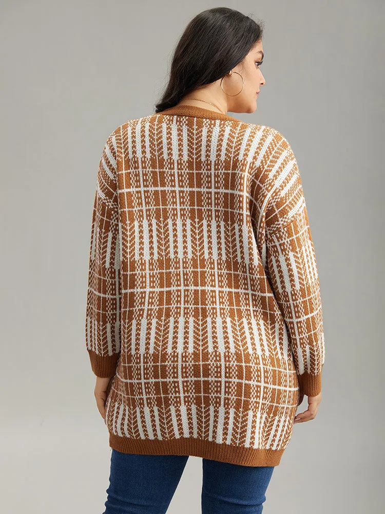 Boho Print Contrast Pocket Open Front Cardigan sold by Bloomchic product image thumbnail 2