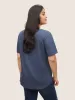 Moon & Star Print Round Neck Curved Hem T-shirt sold by Bloomchic