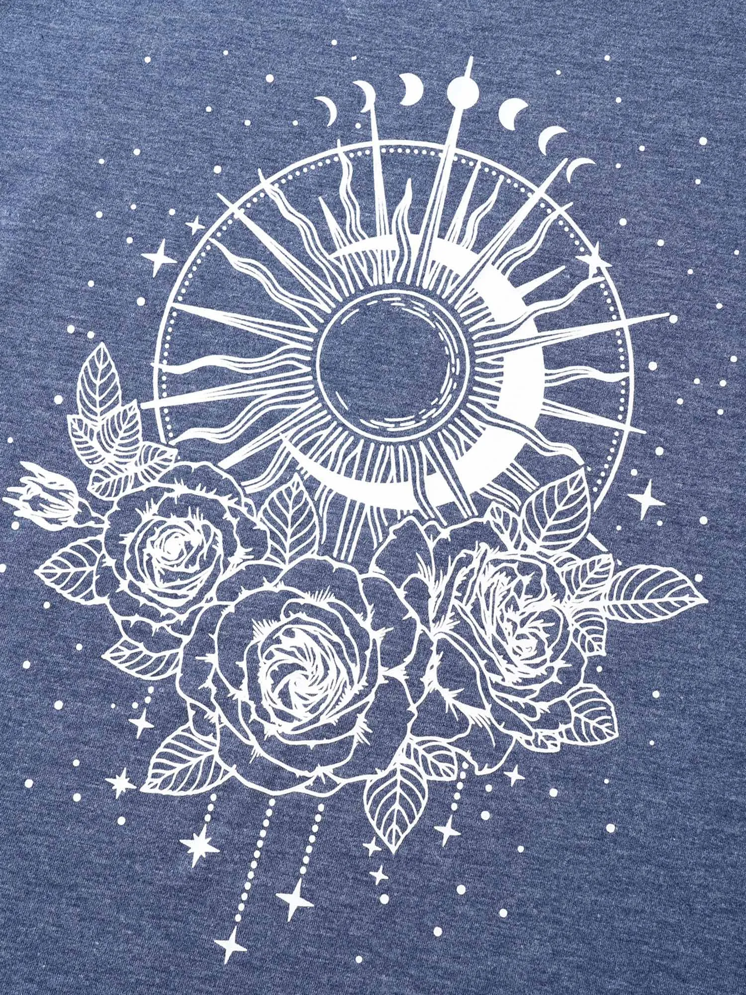 Moon & Star Print Round Neck Curved Hem T-shirt sold by Bloomchic product image thumbnail 5