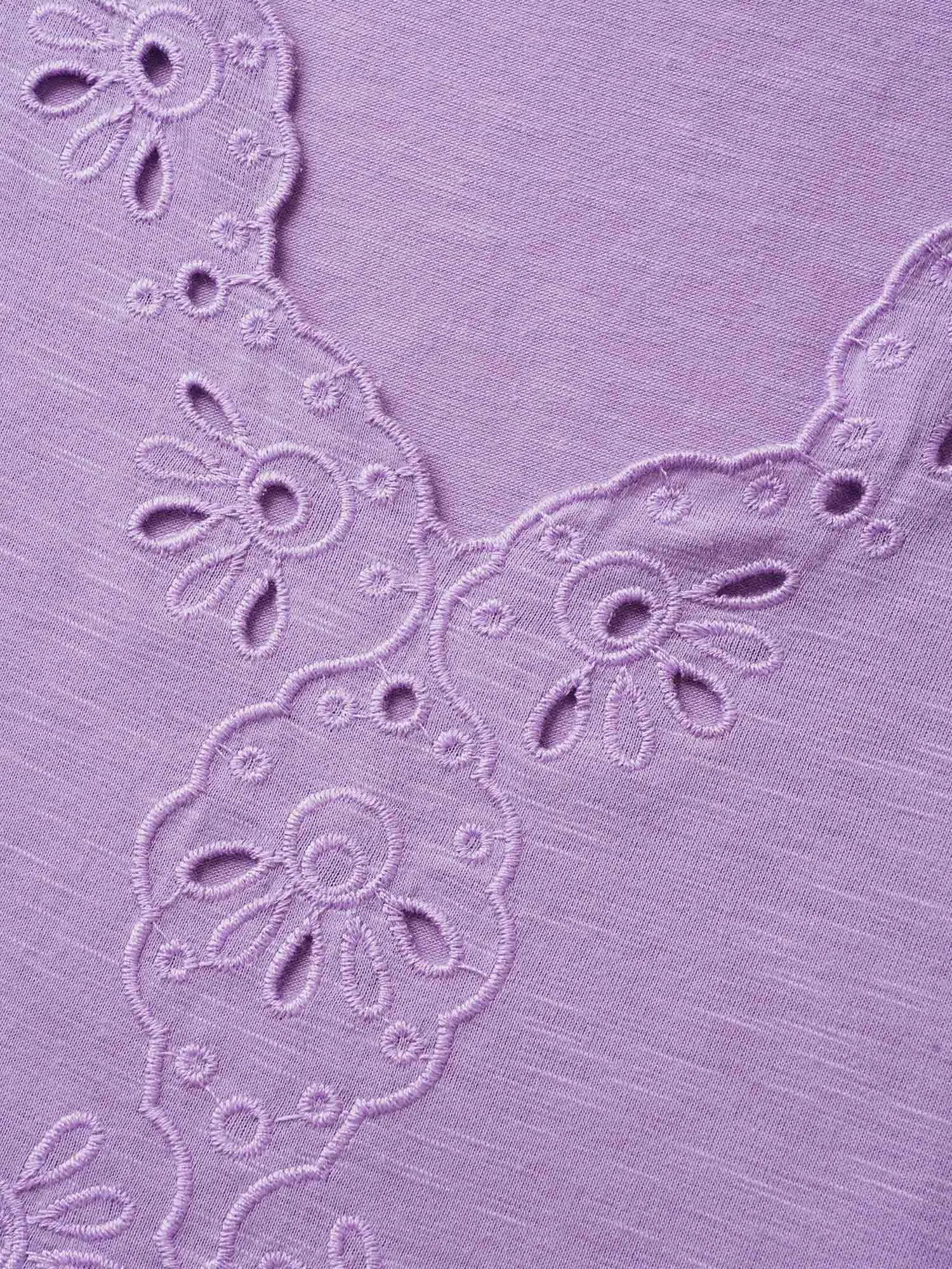 Plain Broderie Anglaise Flutter Sleeve T-shirt sold by Bloomchic product image thumbnail 5