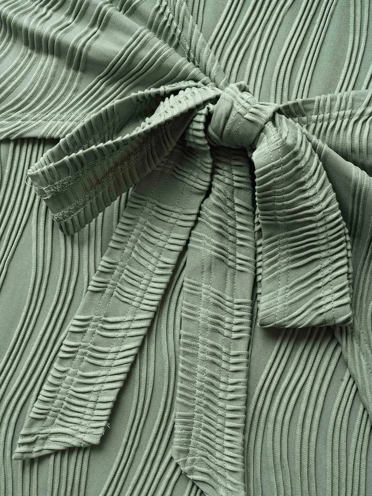 Round Neck Pit Strip Tie Knot Dress sold by Bloomchic product image thumbnail 5