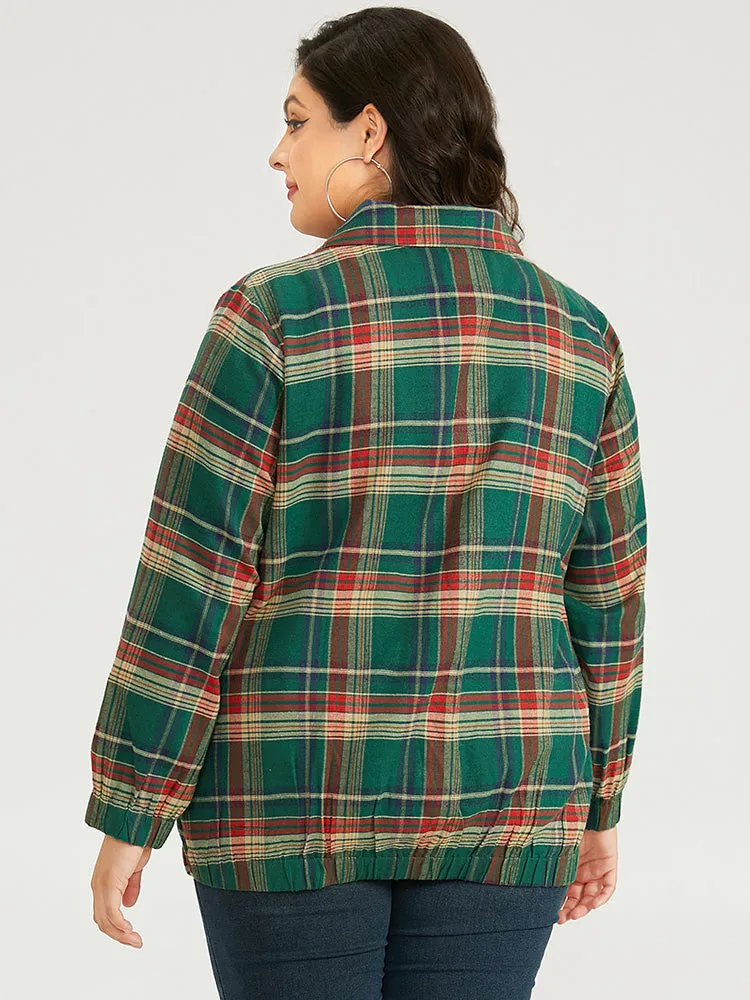 Plaid Contrast Zipper Pocket Jacket sold by Bloomchic product image thumbnail 2