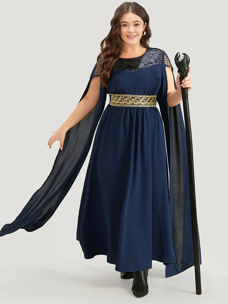 Halloween Sequin Detail Embroidered Cut Out Dress sold by Bloomchic