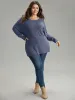 Plain Heather Patched Pocket Dolman Sleeve T-shirt sold by Bloomchic