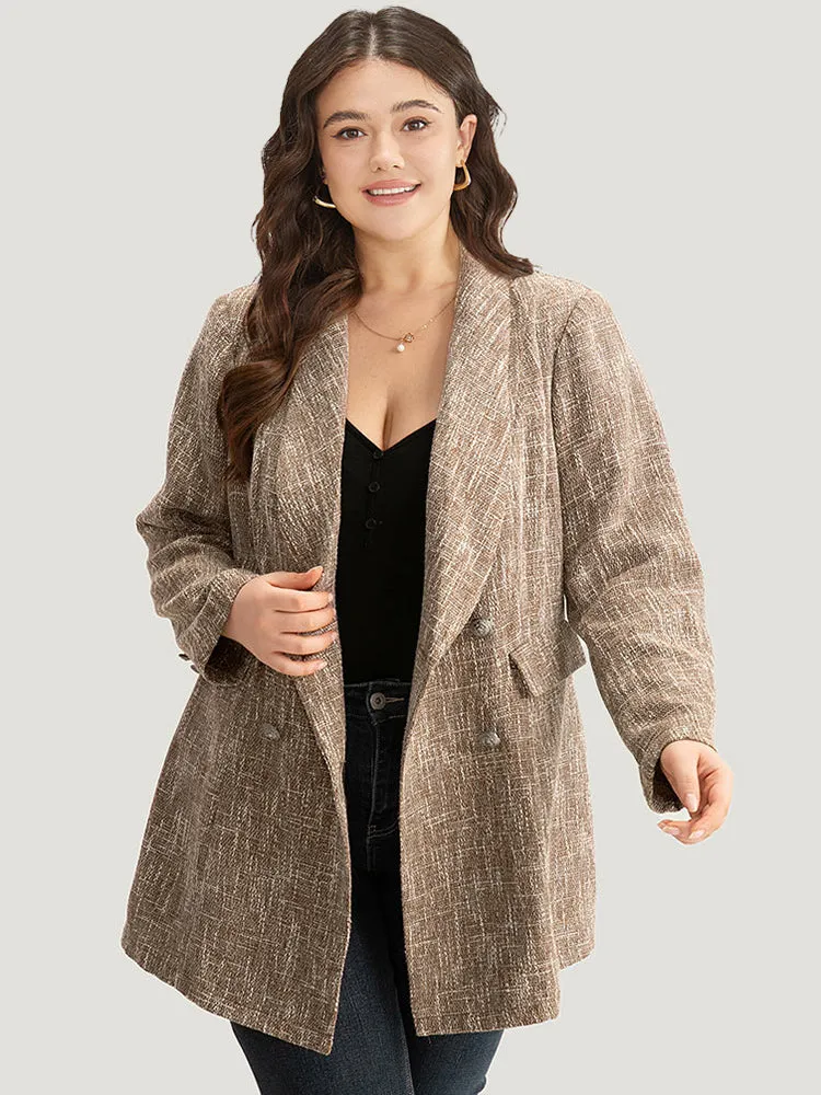 Lapel Collar Pocket Button Up Blazer sold by Bloomchic