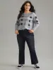 Plaid Print Contrast Round Neck T-shirt sold by Bloomchic