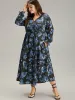 Silhouette Floral Print Wrap Pocket Dress sold by Bloomchic