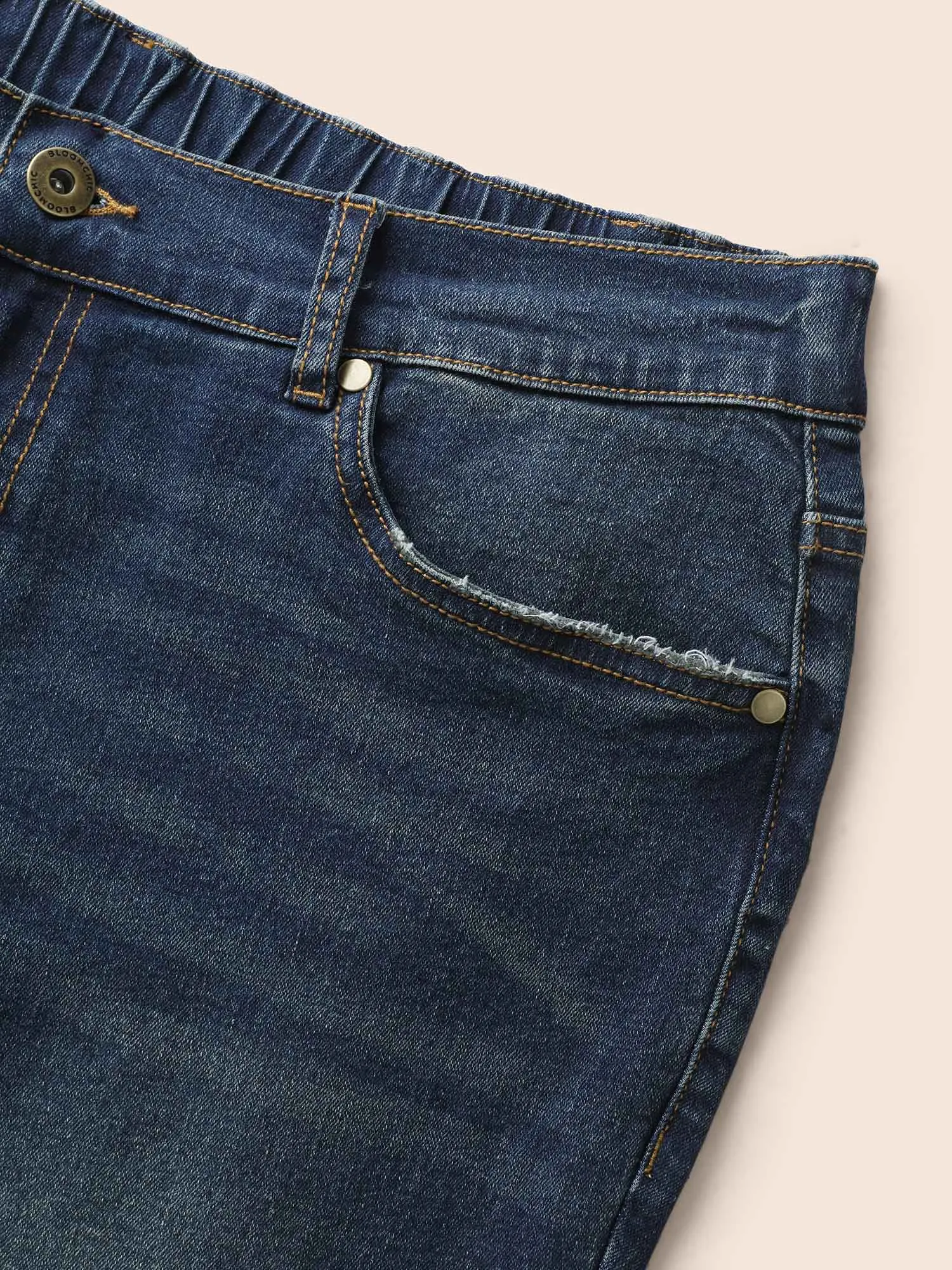 Stretch Denim Pocket Distressing Slim-Fit Jeans sold by Bloomchic product image thumbnail 5