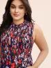 Floral Shirred Mock Neck Cut Out Pocket Ruffle Hem Dress sold by Bloomchic