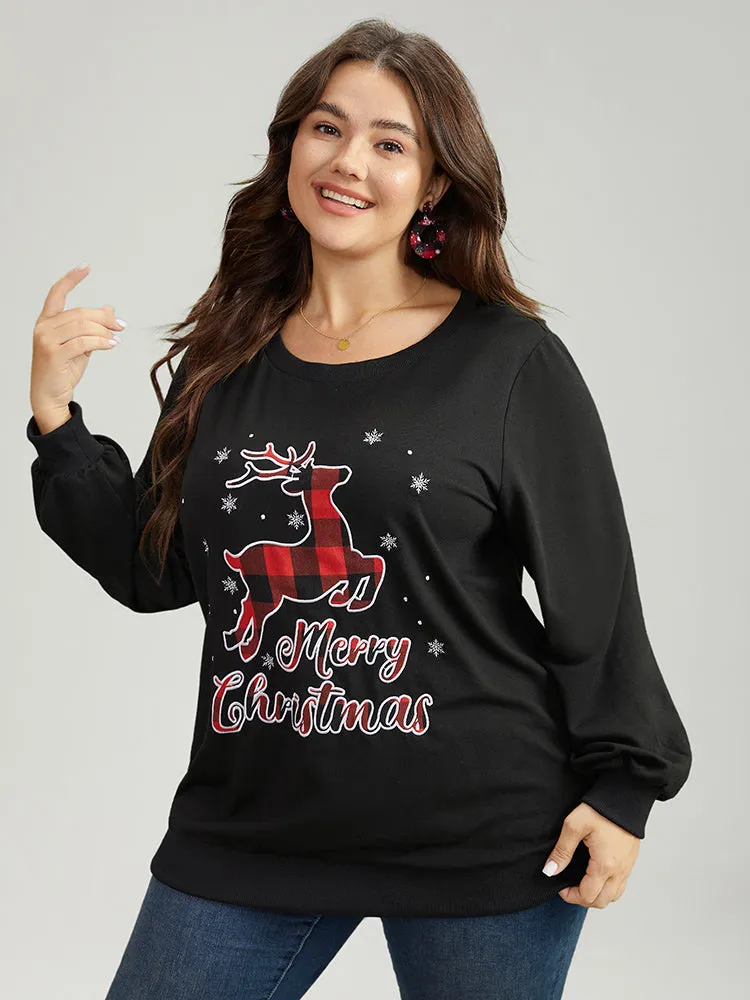 Christmas Elk Round Neck Sweatshirt sold by Bloomchic product image thumbnail 3