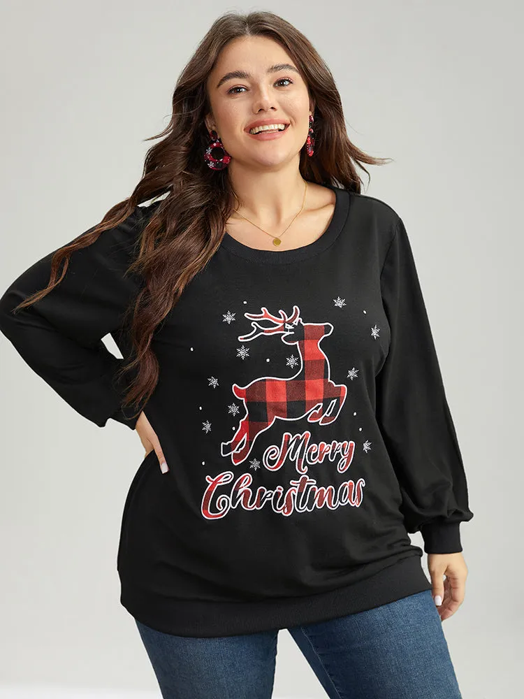 Christmas Elk Round Neck Sweatshirt sold by Bloomchic product image thumbnail 5