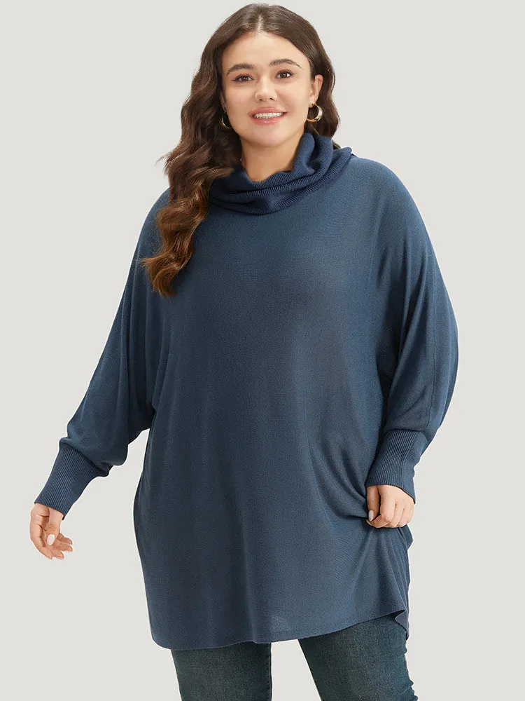 Supersoft Essentials Solid Turtle Neck Batwing Sleeve Pullover sold by Bloomchic product image thumbnail 3