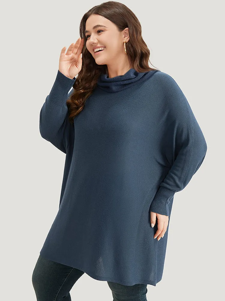Supersoft Essentials Solid Turtle Neck Batwing Sleeve Pullover sold by Bloomchic product image thumbnail 4