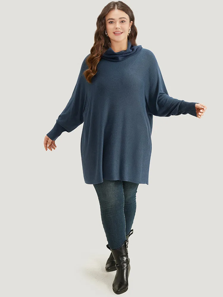 Supersoft Essentials Solid Turtle Neck Batwing Sleeve Pullover sold by Bloomchic product image thumbnail 5