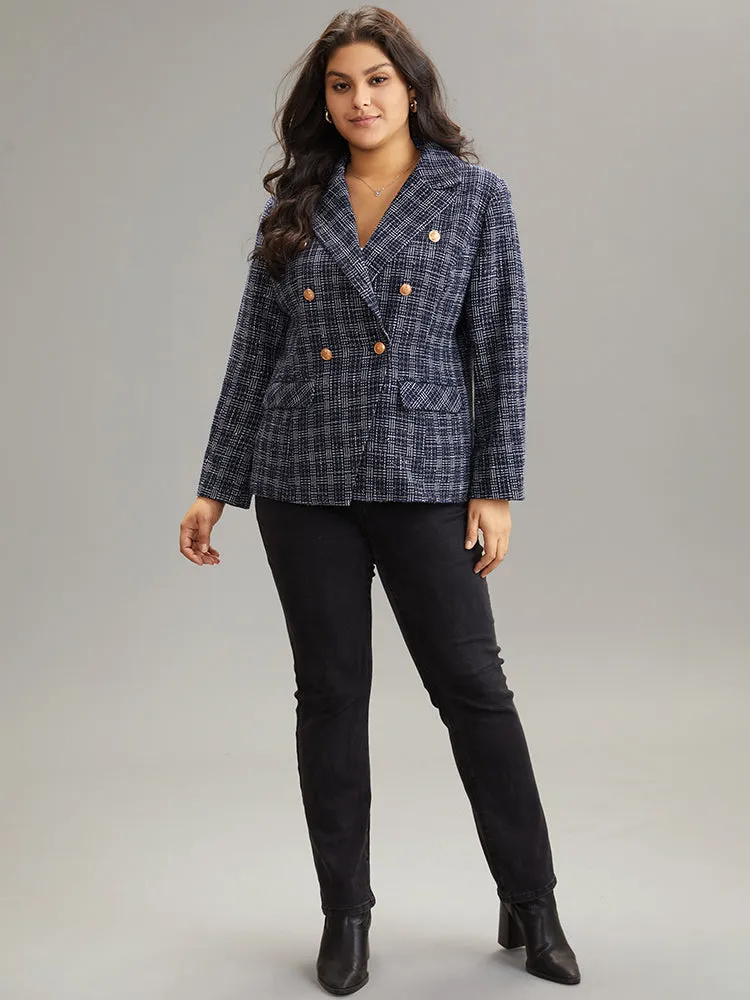 Tweed Plaid Suit Collar Metal Detail Blazer sold by Bloomchic product image thumbnail 4