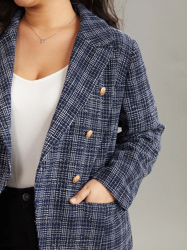 Tweed Plaid Suit Collar Metal Detail Blazer sold by Bloomchic product image thumbnail 5