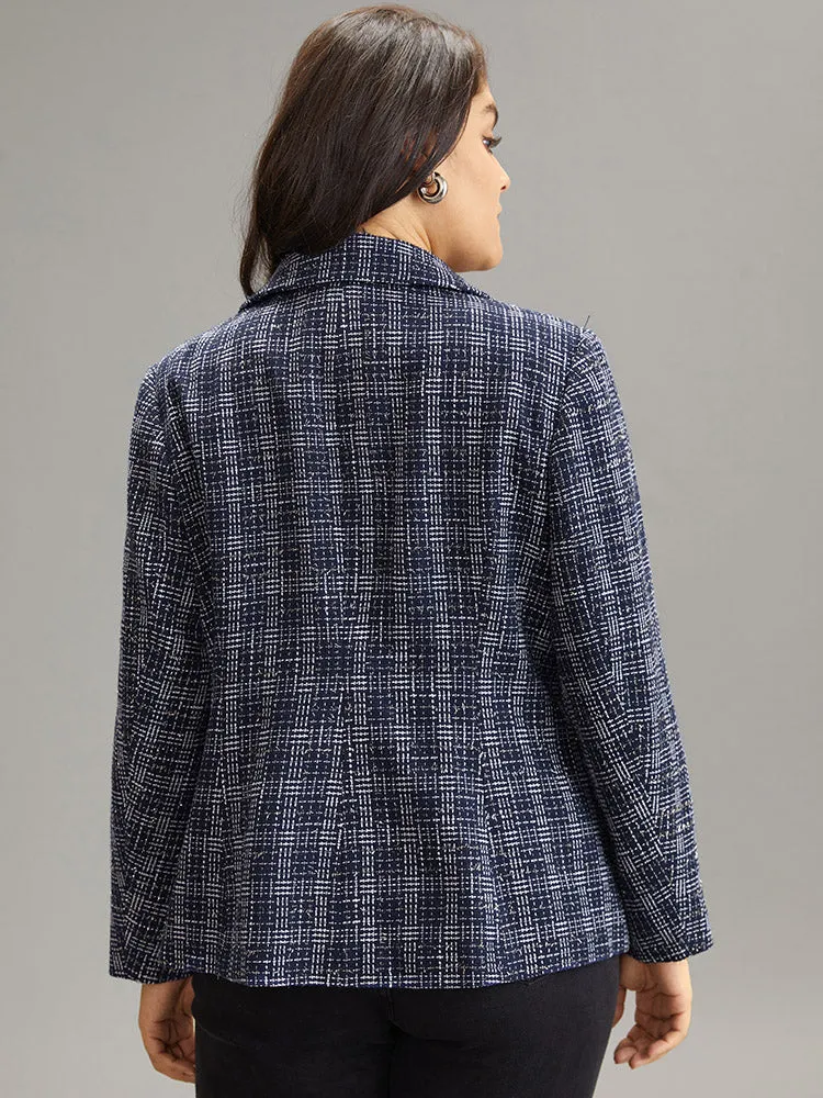 Tweed Plaid Suit Collar Metal Detail Blazer sold by Bloomchic product image thumbnail 2