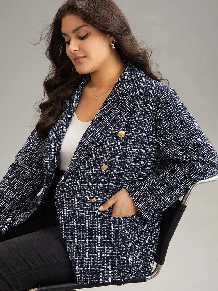 Tweed Plaid Suit Collar Metal Detail Blazer sold by Bloomchic product image thumbnail 3