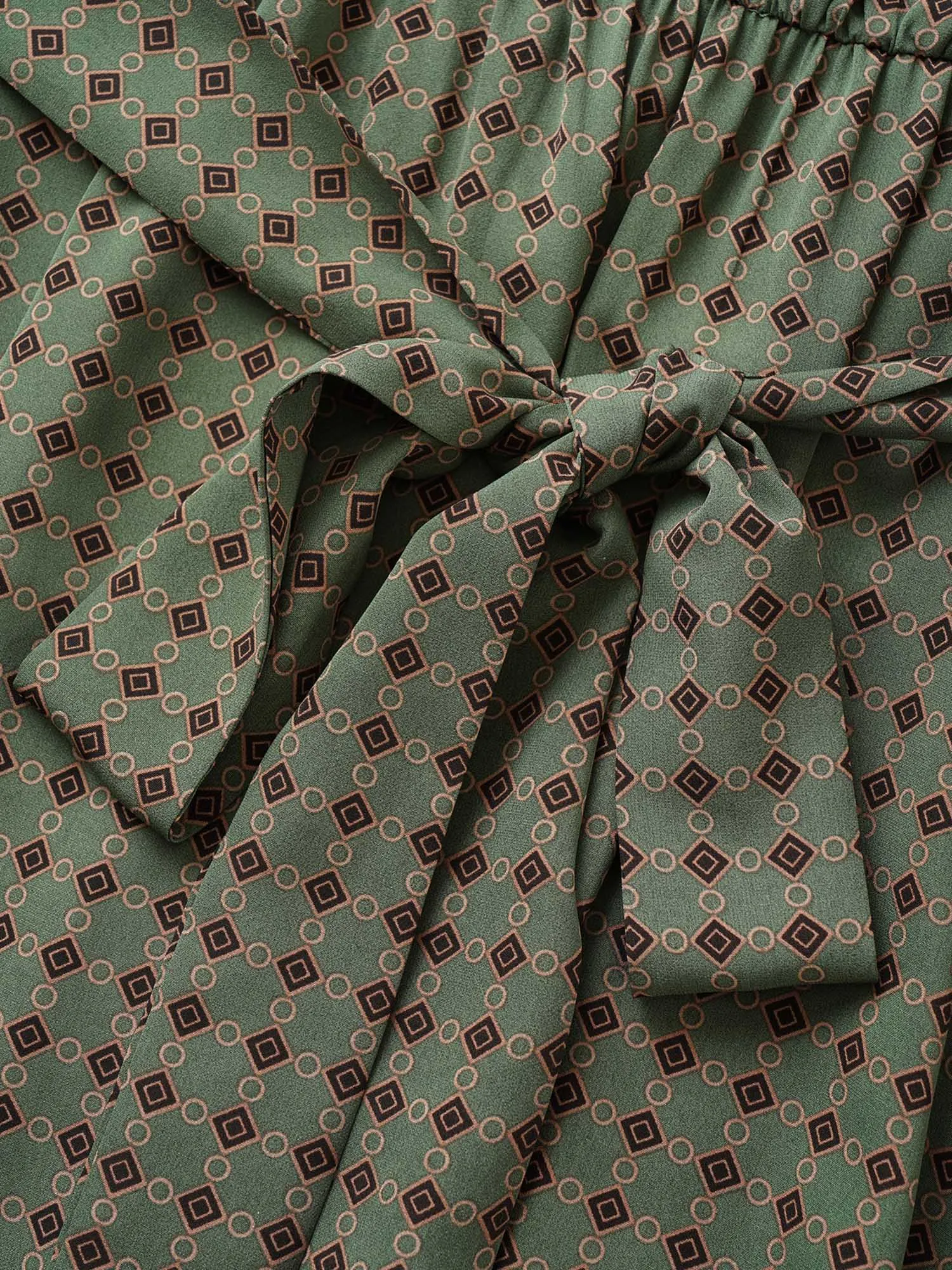 Geometric Print Polo Neck Belted Dress sold by Bloomchic product image thumbnail 5