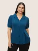 Solid Suit Collar Pleated Puff Sleeve Blouse sold by Bloomchic