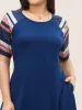 Contrast Striped Pocket Raglan Sleeve Dress sold by Bloomchic