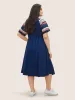 Contrast Striped Pocket Raglan Sleeve Dress sold by Bloomchic