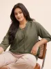 Solid Cross Straps Pleated Blouse sold by Bloomchic