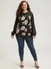 Floral Print Patchwork Round Neck Sweatshirt sold by Bloomchic
