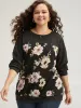 Floral Print Patchwork Round Neck Sweatshirt sold by Bloomchic