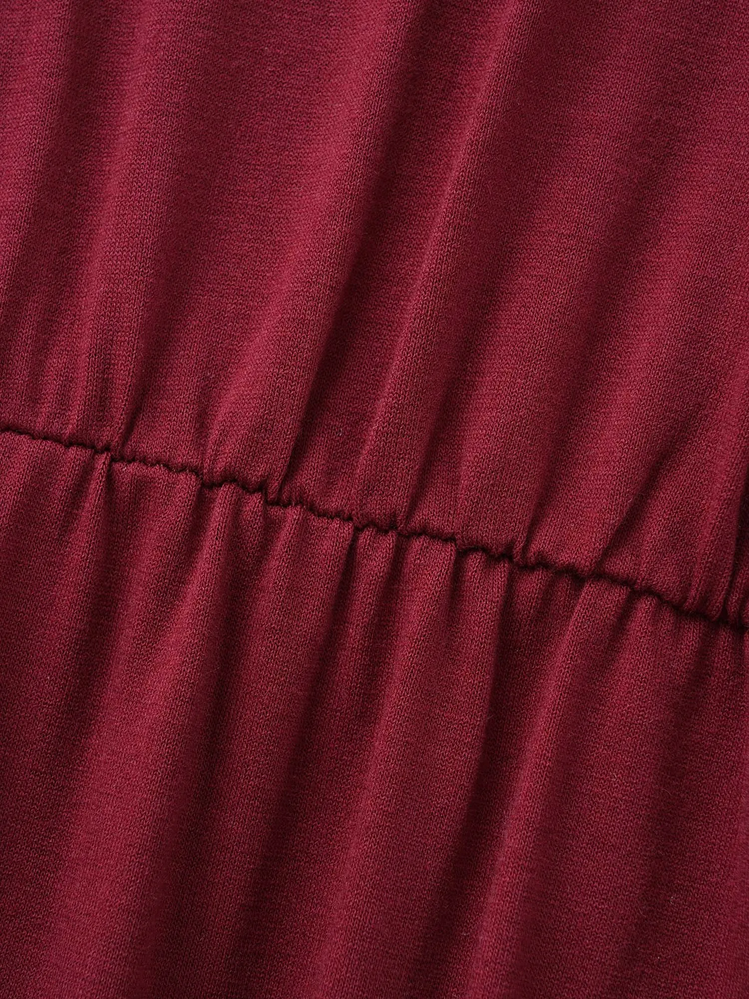 Solid V Neck Elastic Waist Midi Dress sold by Bloomchic product image thumbnail 5