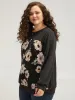 Floral Print Patchwork Round Neck Sweatshirt sold by Bloomchic
