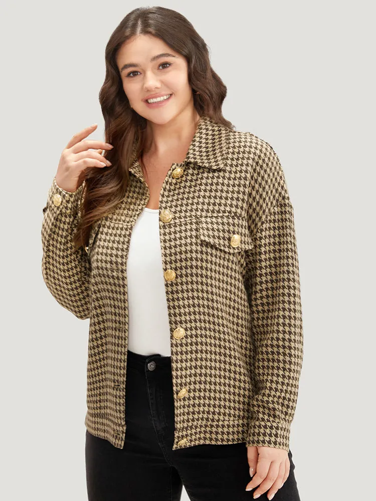 Houndstooth Pocket Metal Detail Jacket sold by Bloomchic product image thumbnail 3