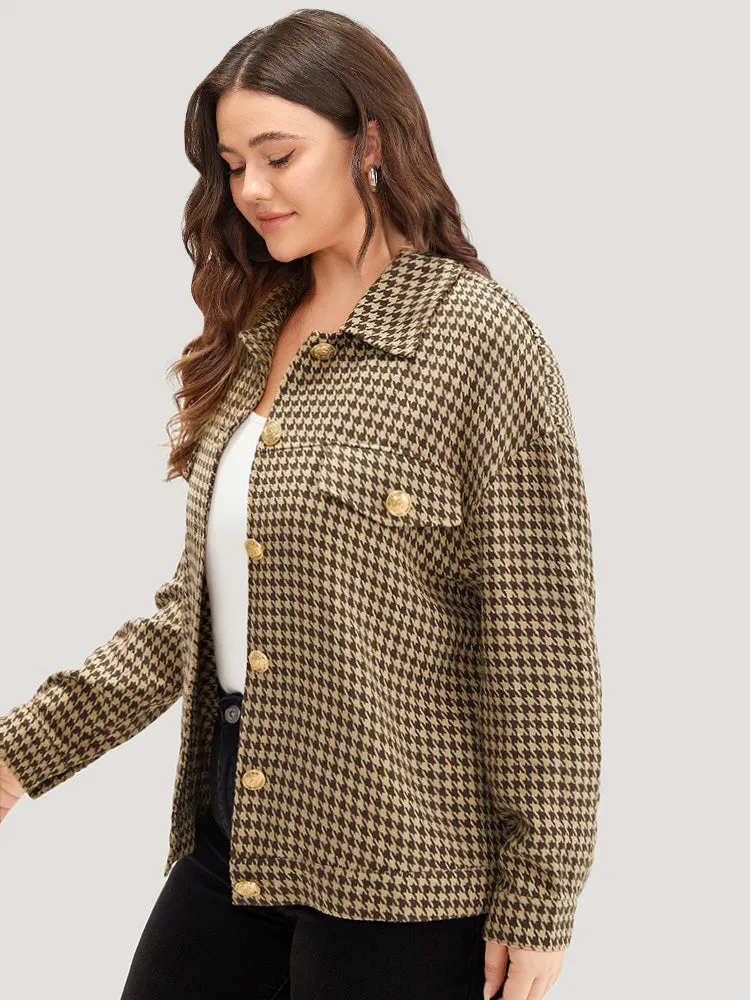 Houndstooth Pocket Metal Detail Jacket sold by Bloomchic product image thumbnail 5