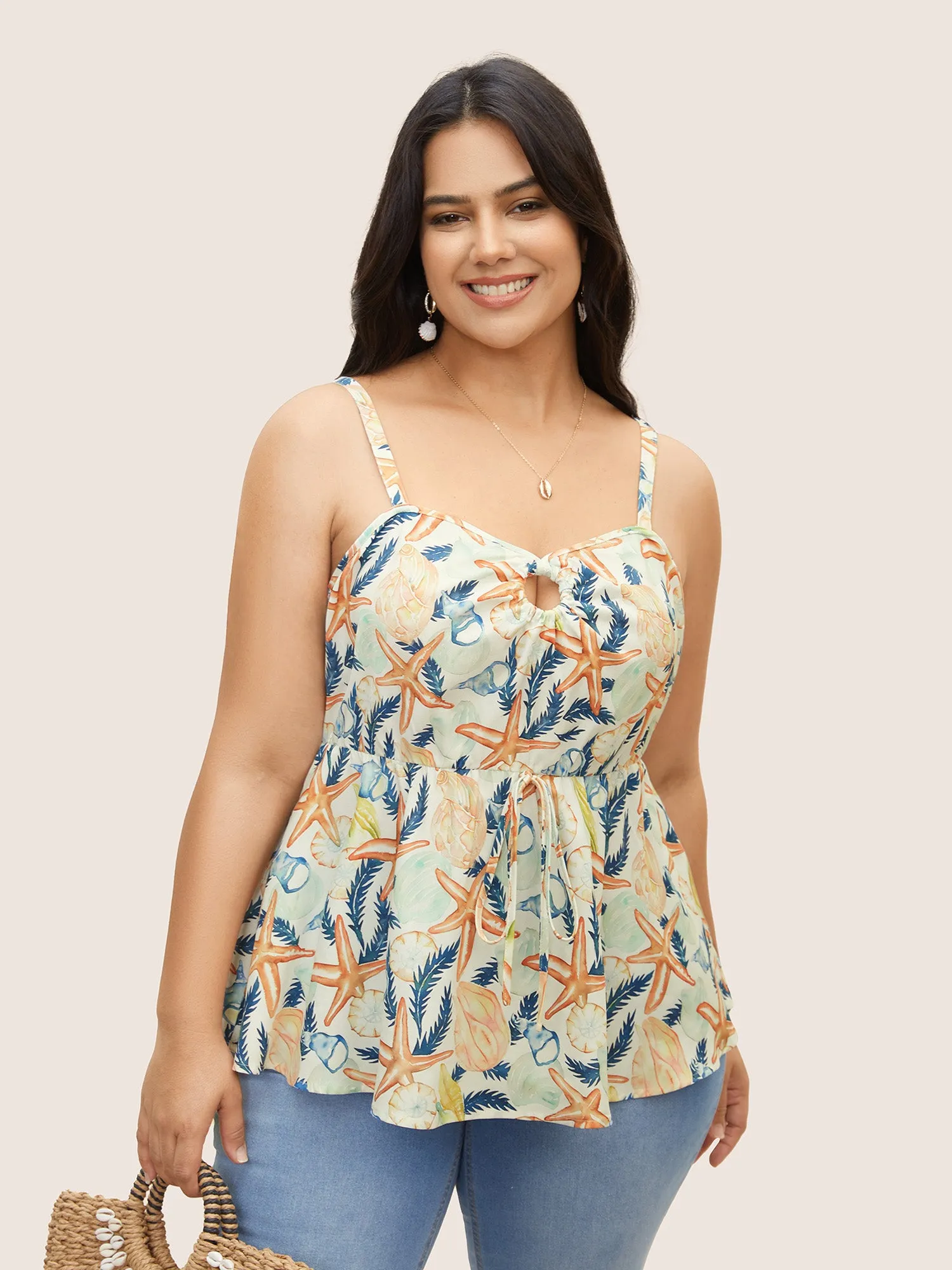 Marine Elements Keyhole Ties Cami Top sold by Bloomchic