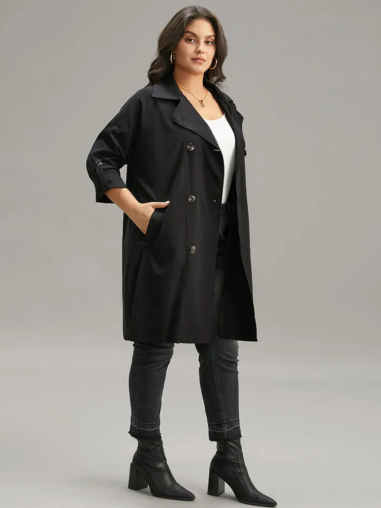 Halloween Plain Lapel Collar Button Up Tab Sleeve Coat sold by Bloomchic product image thumbnail 2