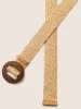 Wooden Buckle Straw Woven Belt sold by Bloomchic