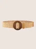 Wooden Buckle Straw Woven Belt sold by Bloomchic