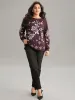 Boho & Floral Textured Embroidery Round Neck Sweatshirt sold by Bloomchic