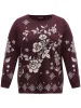 Boho & Floral Textured Embroidery Round Neck Sweatshirt sold by Bloomchic