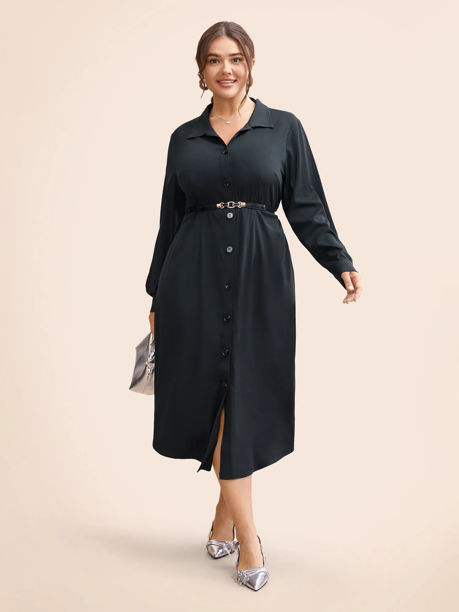 Stretch Woven Structured Midi Dress sold by Bloomchic product image thumbnail 4