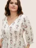 Boho Print O Ring Zipper Lantern Sleeve Blouse sold by Bloomchic